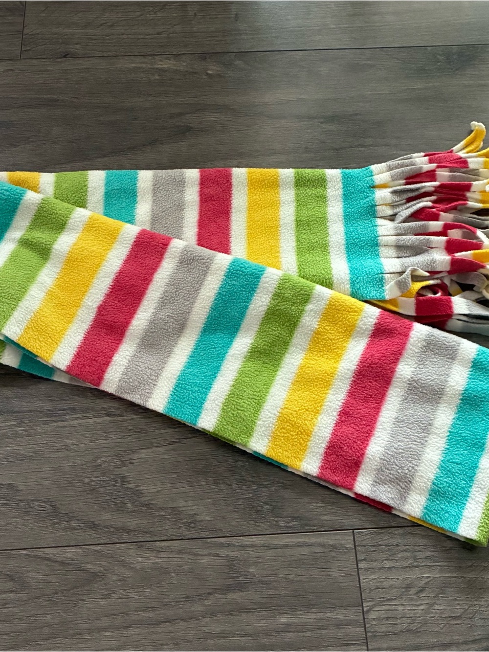Rainbow striped scarf